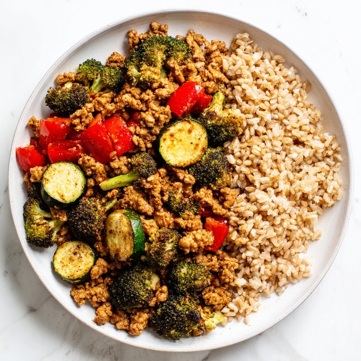 Healthy Turkey Meal Prep Containers with lemon wedges and parsley, ready for grab-and-go lunches.