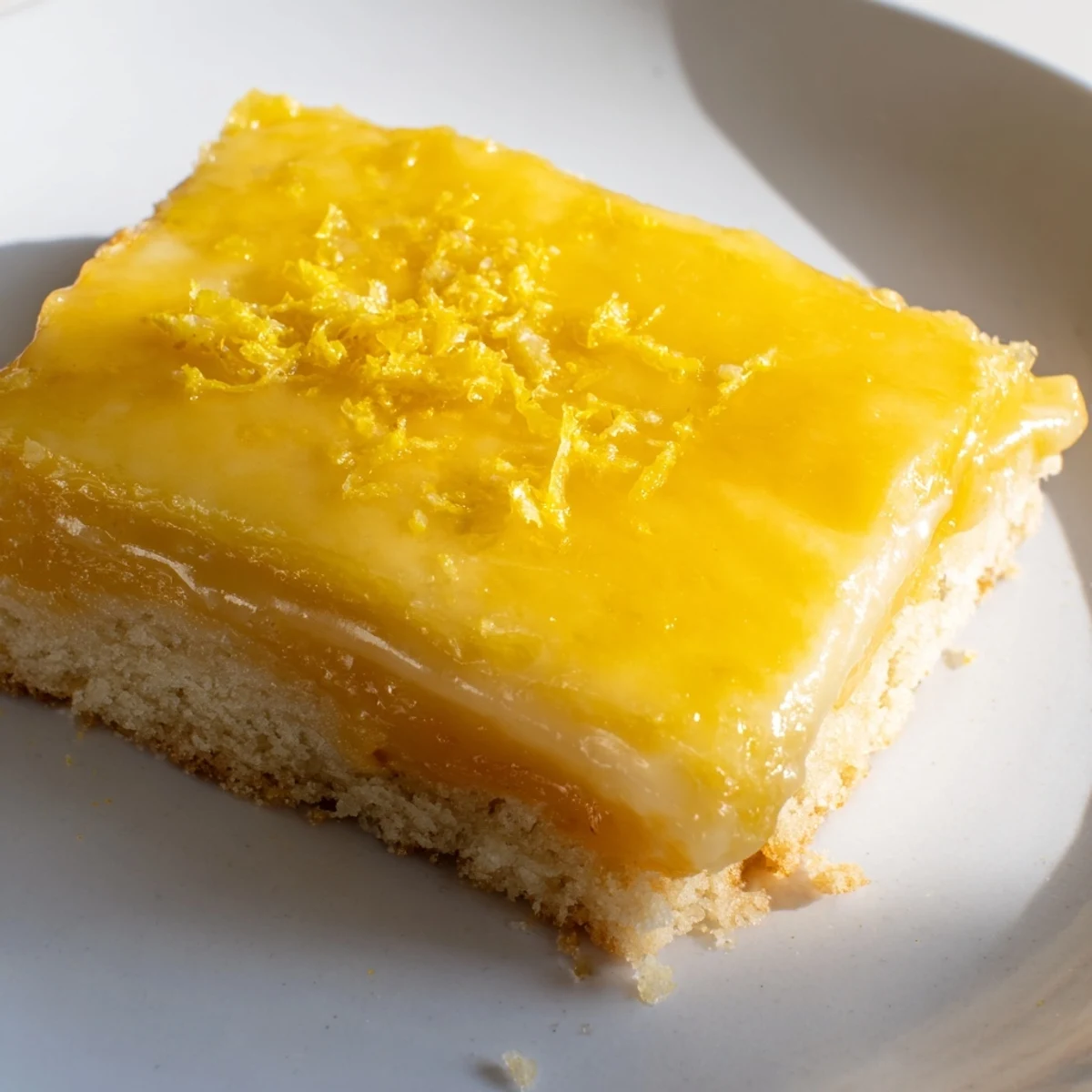 A baking pan filled with homemade Lemon Dessert Bars, showcasing a zesty lemon glaze and a buttery shortbread base.