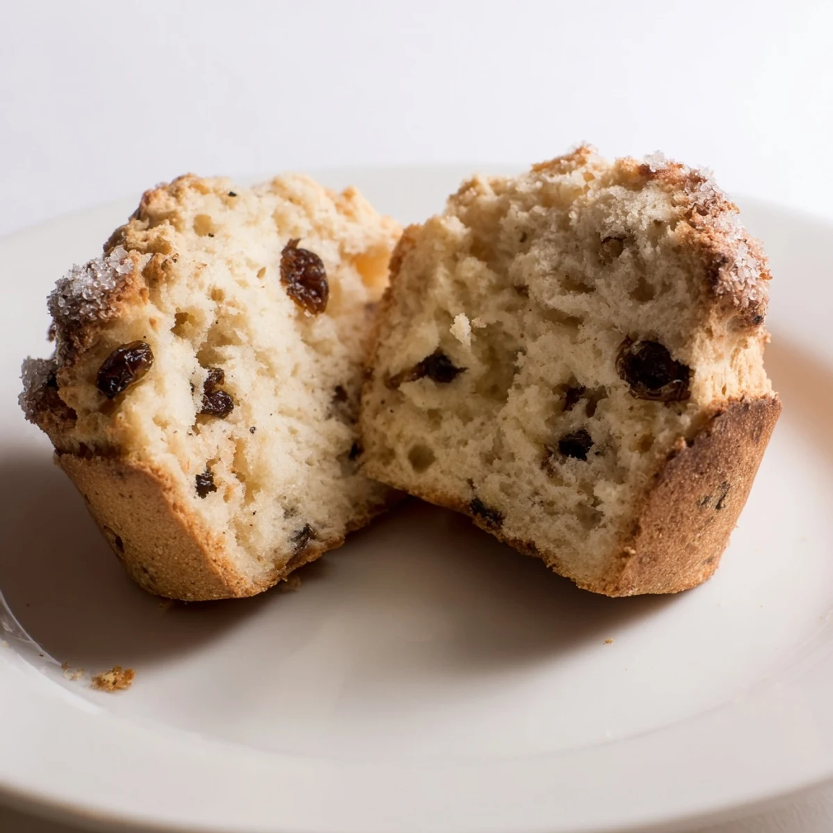 A close-up of freshly baked Mini Irish Soda Bread Muffins with golden tops and visible currants, ready to be served warm.