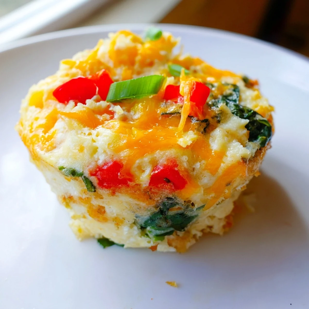 A platter of savory Cottage Cheese Egg Bites served alongside fresh fruit and toast.