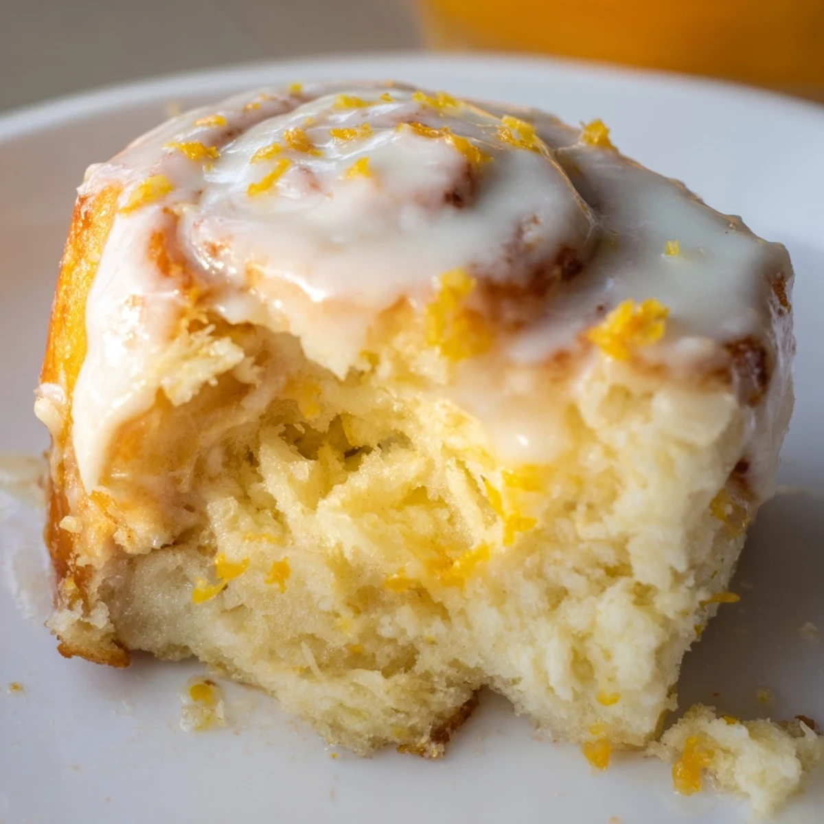 Soft, fluffy rolls with bright orange filling and sweet glaze, served warm with a steaming cup of coffee.