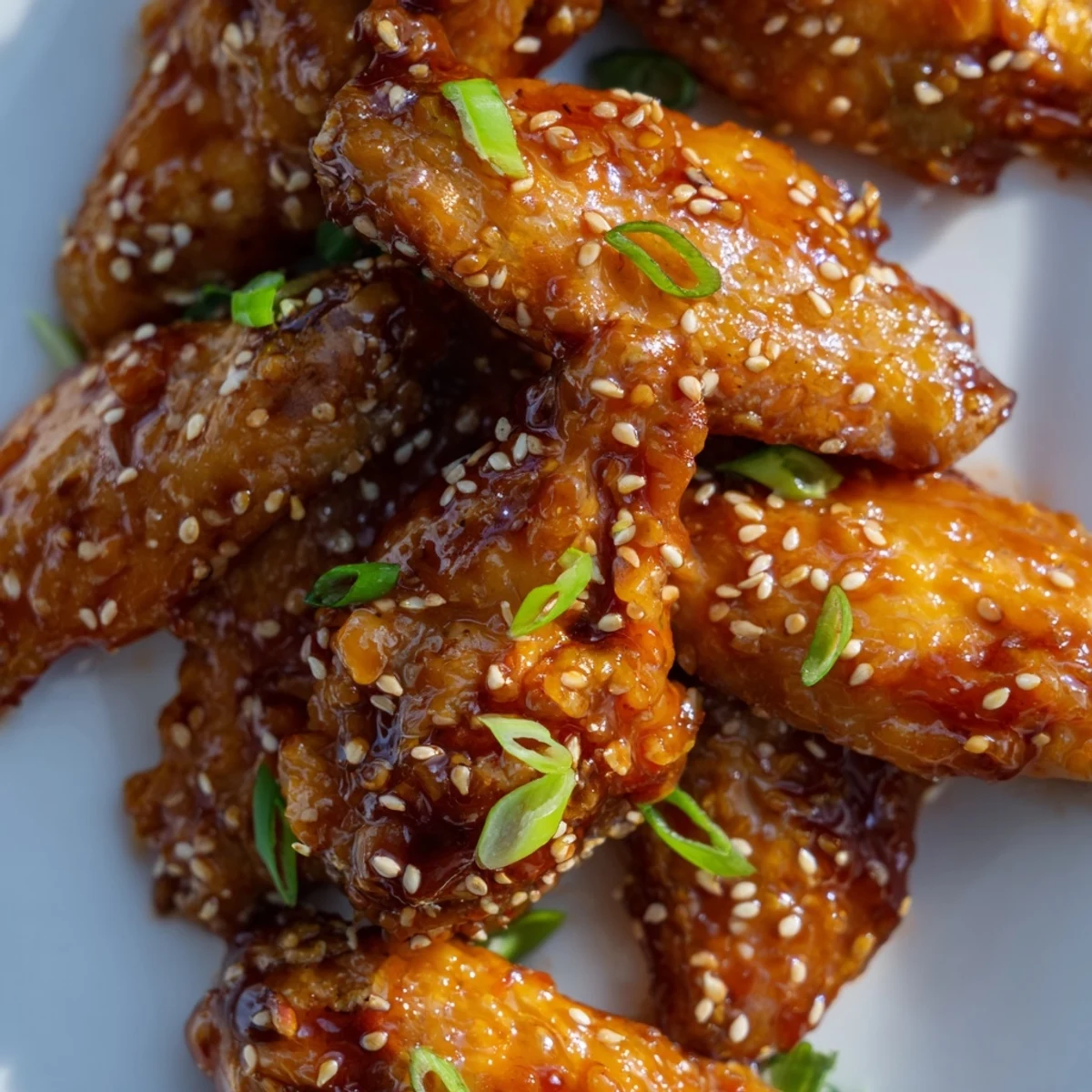 Golden Sticky Orange Chicken Wings sit on parchment beside a bowl of glaze and steamed rice for a complete meal.