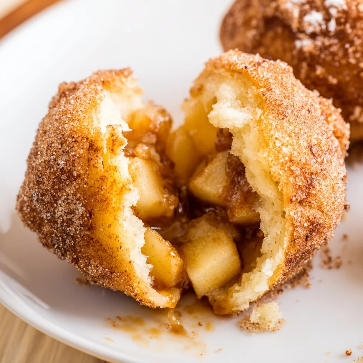 Warm caramel apple pie bombs sprinkled with cinnamon sugar on a baking sheet