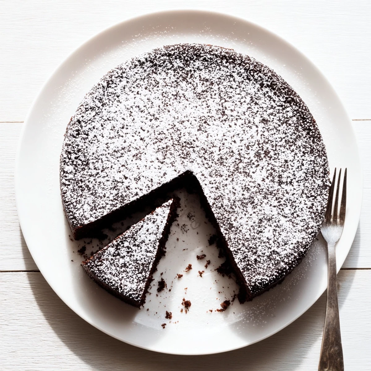 Rich dark chocolate Guinness cake slice showing tender crumb with vanilla ice cream on side