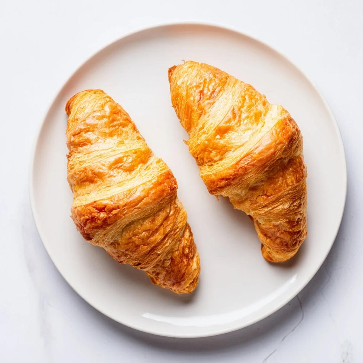 Golden brown homemade croissants with flaky layers air fried to buttery perfection