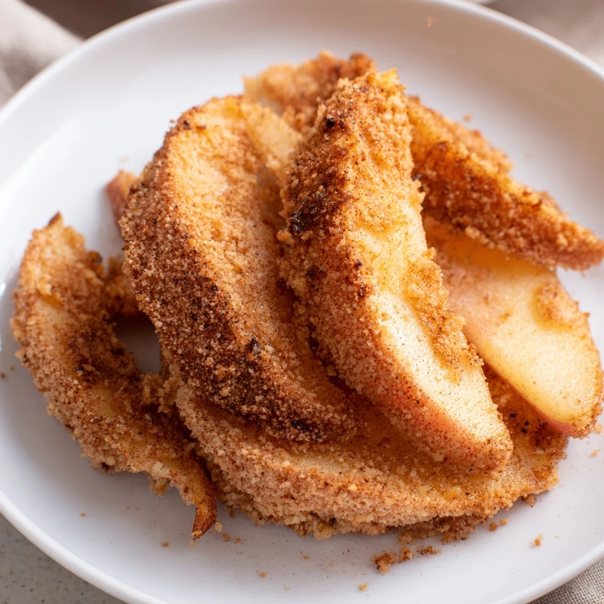 Tender caramelized apple slices topped with fluffy whipped cream and a cinnamon dusting