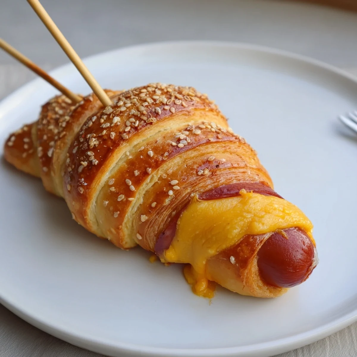 Baked until golden, Firecracker Hot Dogs Recipe for Fourth of July parties