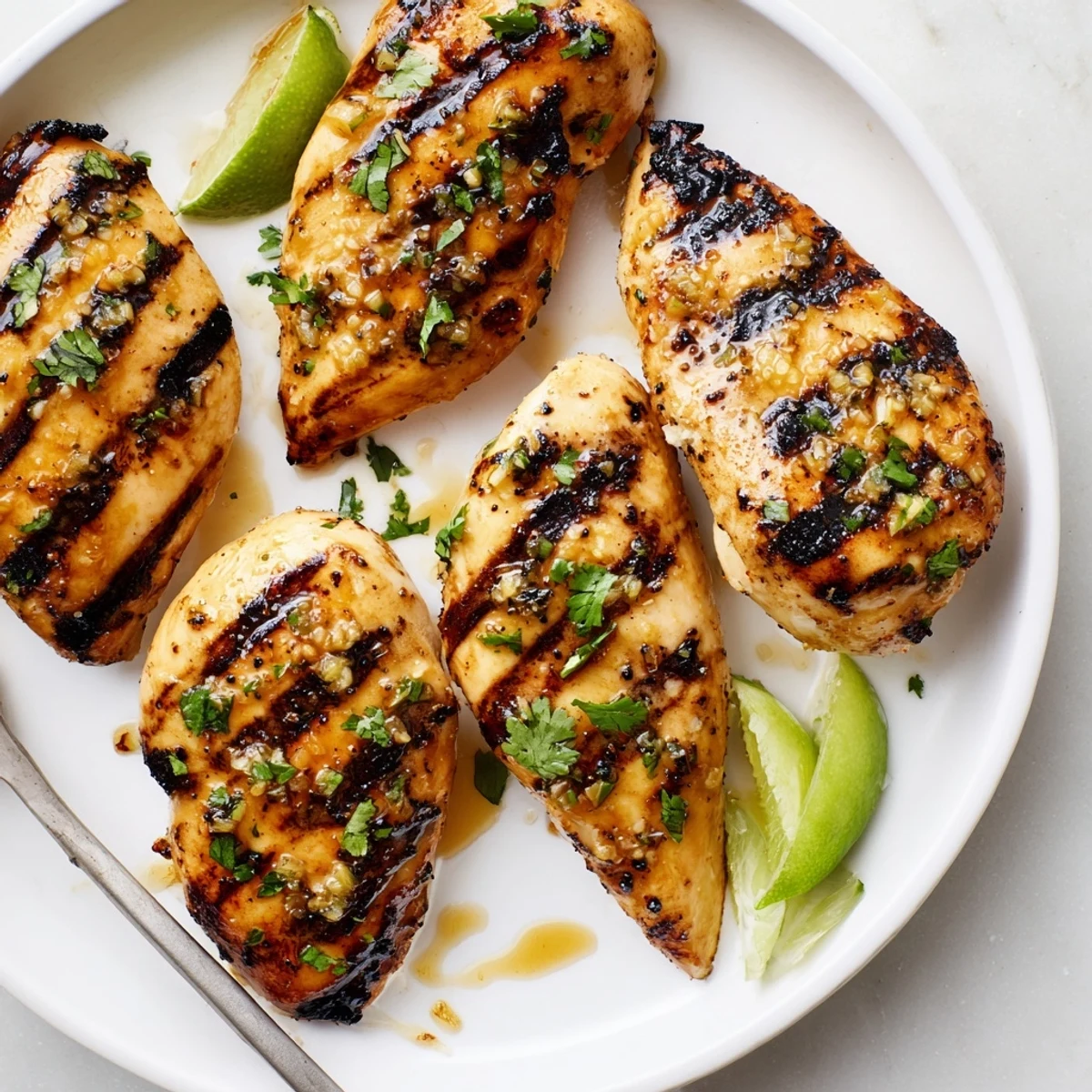 Smoky, zesty Key West Grilled Chicken With Tropical Citrus Marinade served with pineapple
