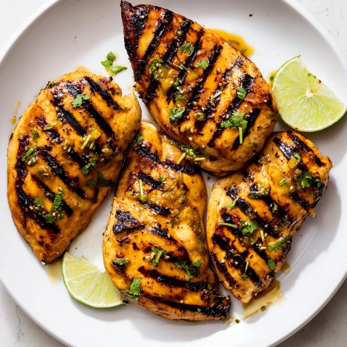 Citrusy, honey-glazed Key West Grilled Chicken With Tropical Citrus Marinade resting, ready to serve