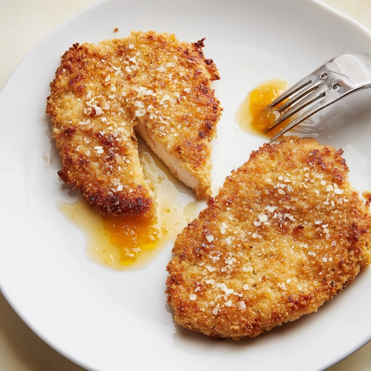 Coconut Chicken With Apricot Sauce, golden crust glistening, drizzled over jasmine rice
