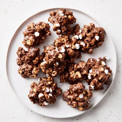 Peanut Marshmallow Clusters in a glass jar with toasted peanuts and mini marshmallows visible for snacking.