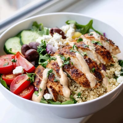 Classic Mediterranean Chicken Couscous Bowl