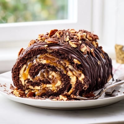 Gooey Chocolate Caramel Turtle Cake